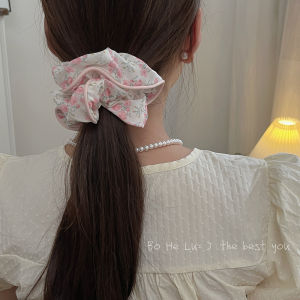 ยางรัดผมลายดอกไม้สไตล์หวานๆ นุ่มๆ สำหรับผู้หญิง สไตล์ย้อนยุค ยางรัดผมทรงกลม ยางรัดผมสำหรับรักษาศีรษะ สไตล์เกาหลี