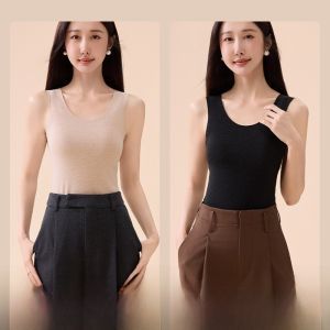 MiiOW | Áo khoác lông cừu dày ấm áp cho nữ Áo lót mùa thu đông Áo sơ mi cổ tròn màu trơn chất liệu polyester và nylon