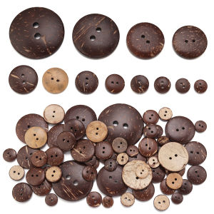10-100Pcs Natural Coconut Shell Button Round 2-Holes Buttons For Handmade Crafts Home Decoration DIY Clothing Sewing Accessories