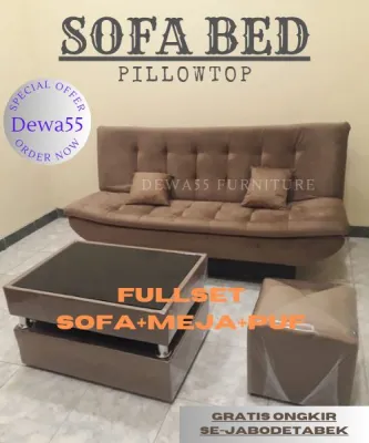 sofa bed fullset sofa ruang tamu sofa+meja+puff sofa minimalissofa 2025 modern.