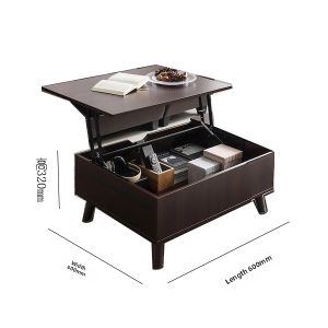 Adjustable Modern Minimalist Hydraulic Damping Coffee Table Nordic Style Foldable with Drawer Small Table Solid Wood Eco Board