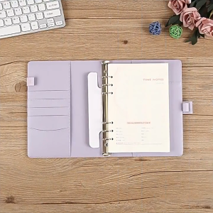 A5/A6 Photocard Binder Album Leather PU Macaron Binder School Office Binder Cover Korea Notebook DIY