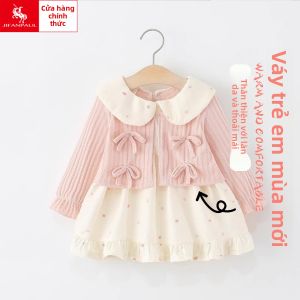 JIFANPAUL | Spring & Autumn Floral Bow Princess Dress
