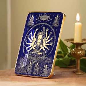 High Definition Decorative Painting Manjushri And Avalokiteshvara Buddha Mother Tangka Wall Art Rectangular Density Board Frame