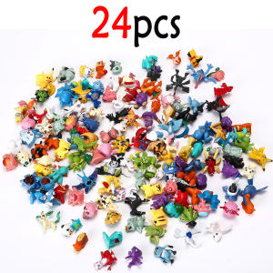 Bandai | 144 Pcs/Lot Mini Pokemon Figure Pikachu Kids Model Toys 2-3cm Kawaii Figurine PVC Dolls 6*24pcs Toys Wholesale