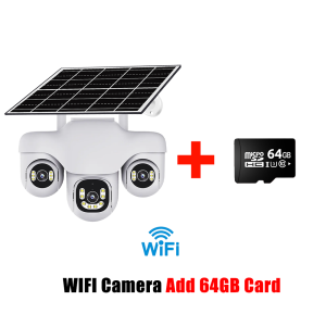 V380 Solar IP Camera Outdoor Wireless WiFi/4G 15MP 3 PTZ Lens Human Detection Security Surveillance Waterproof IP66 CCTV Camera