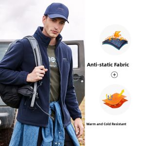 Jeep | Jeep Mens Fleece Jacket Breathable Warmth Outdoor Thickened Sportswear Windproof Waterproof Casual Leisure Winter Spring Autumn