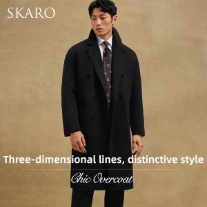 Double-Faced Camel Hair Mens Wool Overcoat