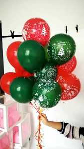 50/100Pcs Merry Christmas Balloon Decor Santa Claus Elk Christmas Tree Latex Balloons Set Merry Xmas Printed Rubber Balloons Home Christmas Party Decoration