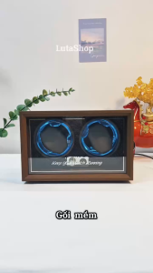 2 Chiếc Da Cacbon Hộp Lắc Đồng Hồ Cơ Hộp Quay Automatic Hộp Xoay Đồng Hồ Cơ