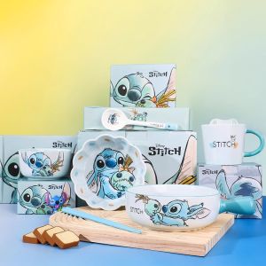 Steedie Ceramic Dining Set Creative Gift Box Cartoon Style Bowl Spoon Chopsticks Water Cup One-Person Dining Utensils
