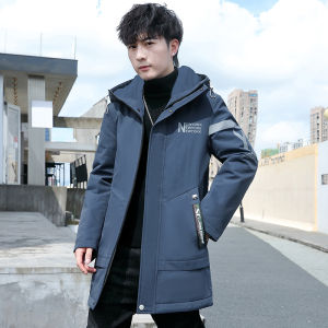 Thickened Fleece Winter Parka Jacket Mens Coat Warmth Youth Casual Style Standard Fit Autumn Winter Polyester Fiber