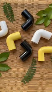 NANO ข้องอ 1/2 นิ้ว (4หุน) แพ็ค 5 ชิ้น สี ขาว เหลือง ดำ