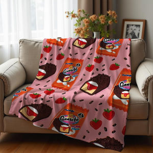Straight Classic Checker Grid Cartoon Anime Print Flannel Blanket Soft Warm Throw for Kids Bedroom Sofa Christmas Office Car