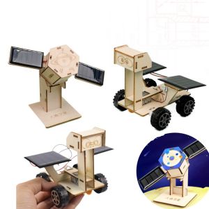 ชุดประกอบโมเดลยานสำรวจอวกาศ/บนพื้นดิน พลังงานแสงอาทิตย์ DIY ของเล่นตัวต่อไม้ 3 มิติ สำหรับเด็ก