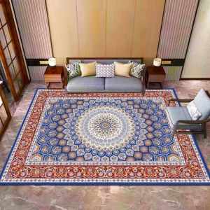 แฟชั่นสไตล์ยุโรปและอเมริกาห้องนั่งเล่นห้องนอนพรมน่ารักพืชดอกไม้รูปแบบเครื่องทอเส้นใยเคมี