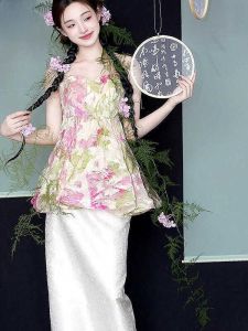 ชุดแต่งงานคอตั้งแขนกุดเอวสูงผ้าไหมผสมโพลีเอสเตอร์ ชุดราตรีสำหรับผู้หญิง ชุดราตรีแบบสวมหัว ชุดทำงาน ชุดทำงาน