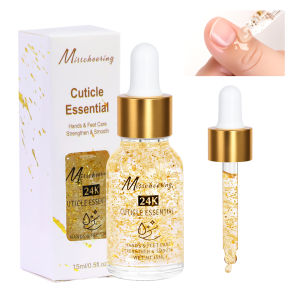 15ML Nail Cuticle Nutrient Oil 24k Gold Foil Cuticle Essence Nail Care Nutrition Oil Treatment Strengthen Bright for Nails&Foot