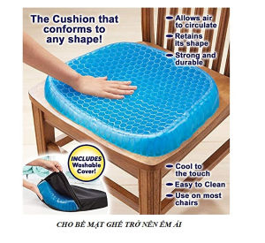 Đệm ngồi 3D Silicon cao cấp thoáng khí chống đau mỏi Đệm Ngồi Thông Minh Lưu Thông Máu Thoáng Khí - Hàng Chính hãng dododios