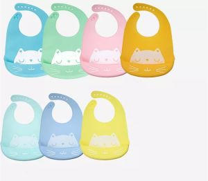 Super Soft Silicone Bib Cute Design (Food Grade) Feeding Baby Newborn Cartoon Aprons