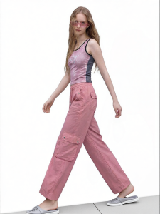 Juicy Couture | New Dusty Pink Adjustable Cargo Trousers