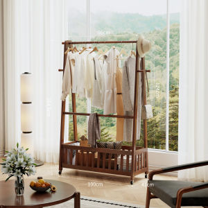TINGXU | Moveable Compact Bedroom Hat Stand and Dirty Laundry Basket Garment Rack