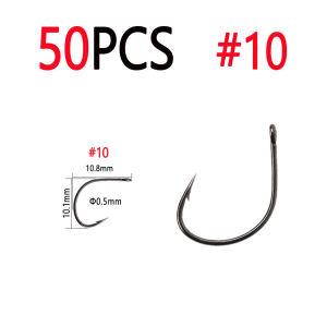 Bimoo 50pcs Barbed Extended Bodies Nymphs Emergers Hopper Fly Tying Hook 1X Short 2X Wide Gap Trout Fly Fishing Hook Tackle