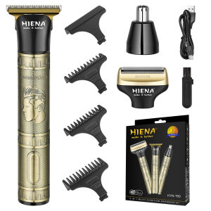 Máy Cắt Tóc Nam HIENA 6 Trong 1 Chuyên Nghiệp Không Dây Cắt Râu Có Màn Hình LED Bộ Dụng Cụ Chăm Sóc HYN-T18 Lưỡi Dao Thép Không Gỉ