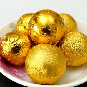 100Pcs Gold Tin Foil Sheets Aluminum Foil Wrapping Paper Food Grade Tin Foil Wrapping Paper For Chocolate DIY Packaging Decorations