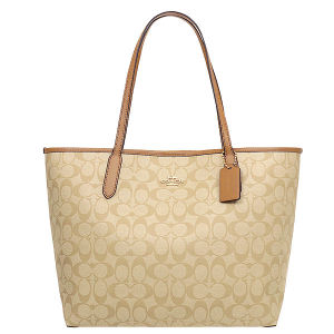 Coach 5696 City Tote in Signature Canvas: กระเป๋าช้อปปิ้งสะพายไหล่ 5696 สร้างแคบ