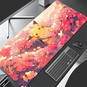 Bandai | 900x400 Mouse Pad Gaming Carpet Anime Keyboard Pads Rug Mousepad Pokemon Pikachu Kawaii Mouse Pads Laptop Extended Desk Mat