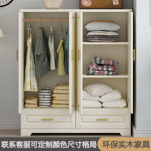 American Style Childrens Wardrobe Solid Wood Bedroom Small Cabinet Simple Small Apartment Low Cabinet Childrens Room Storage Cabinet