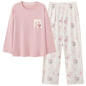 Bộ đồ ngủ nữ MiiOW bằng cotton dài tay quần dài