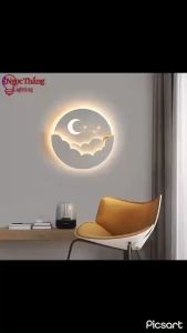 Đèn treo tường ốp tường đám mây 3D 24cm trang trí phòng khách phòng ngủ cầu thang Led 3 chế độ màu 8W 220V V9984 Ngọc Thắng