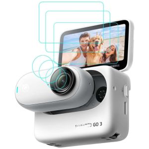 [2+2 PC] Screen Protector for Insta360 GO 3/3S with Lens Film Ultra Clear Tempered Glass Screen Protector for Insta360 GO 3 Accessories 9H Hardness Scratch Resistant