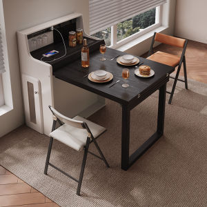 Foldable Dining Table Chair Combination Multi-Functional Kitchen Island Cabinet Home Use Apartment Small Size New 2025 Model
