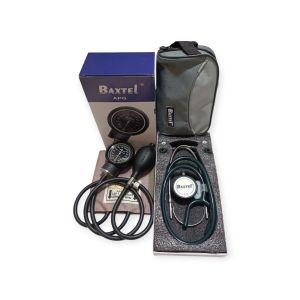 Baxtel APG Black Aneroid Sphygmomanometer With Dark Green Deluxe Stethoscope