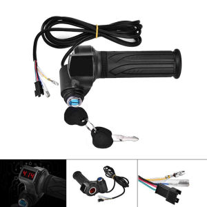 LO 24/36/48/60/72V LED Digital Meter Electric Bike Scooter Throttle Grip Handlebar