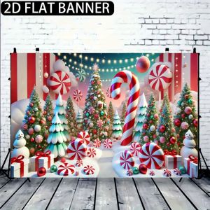 VIKAMA Giáng Sinh Theo Chủ Đề Kẹo Thảm Polyester Phòng Khách Phòng Trẻ Em Trang Trí Tường Tính Năng Cho Đảng Chống Thấm Nước Có Thể Giặt Bằng Máy