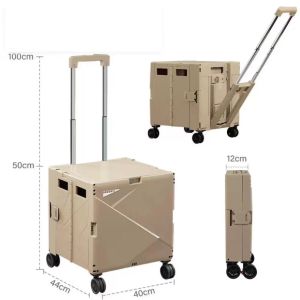 Portable Camping Shopping Cart Elderly Friendly Foldable Climbing Wheel Handcart Home Essential Vegetable Buying Stool