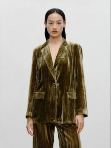 Velvet V-Neck Retro Glamour Intellectual Style Jacket