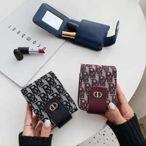 Fancy Lipstick Pack 2023 New Arrival K-style Ins Simple and Portable Mini Portable Mirror Makeup Cosmetic Bag