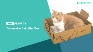 3-Pack Disposable Cat Litter Boxes Foldable Cardboard Cat Litter Box Waterproof Coating Portable for Travel Large(17.2 x 12.2 x 5.3)