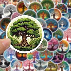 Life Tree Totem Stickers Decorative Waterproof Decals for Mobile Phone Case Travel Bag Tablet Laptop Notebook Water Cup
