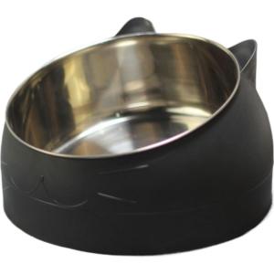 100ml Cat Bowl 15° Tilt Non-Slip Upgraded Raised Version Stainless Steel Bowl Suitable for Cats and Small Dogs