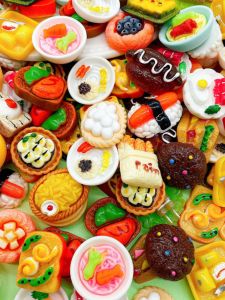 Mini DIY Food Play Kitchen Micro Model Cartoon Decoration Simulated Toy for Children Role Play Food Collectible Figurine