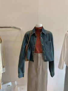 [Brand Discount] Spring & Fall New Arrival | South Korea Dongdaemun | Worn Looking Washed-out Denim Shirt Jacket Summer