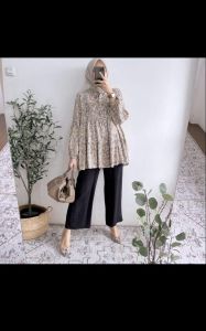 BLUOSE SETELAN KEMEJA RAYON VISCOS MOTIF BUNGA