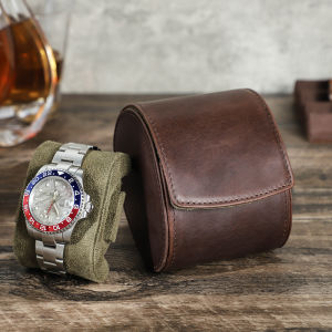 ประกอบกล่องนาฬิกาหนังแท้วินเทจ 1/2/3/4 ช่องเก็บของแบบพกพาสูง ขวัญสำหรับผู้ชาย คุณภาพสูงเดินทาง คุณภาพสูง ดีไซต์ขนาดใหญ่ บริเวณ 15-25 ตรม