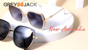 Grey Jack Kacamata Hitam Sunglasses Anti Silau UV400 Model Kotak Oversized Ringan TR+Metal Fashion Wanita 8193